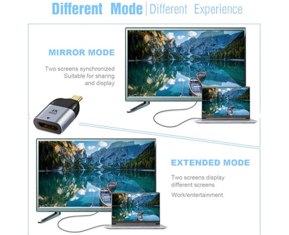 Compatible USB Type C to HDMI-compatible Cable 4K 60HZ Converter Adapter for Thunderbolt 3 Grey V1263-JX-1064