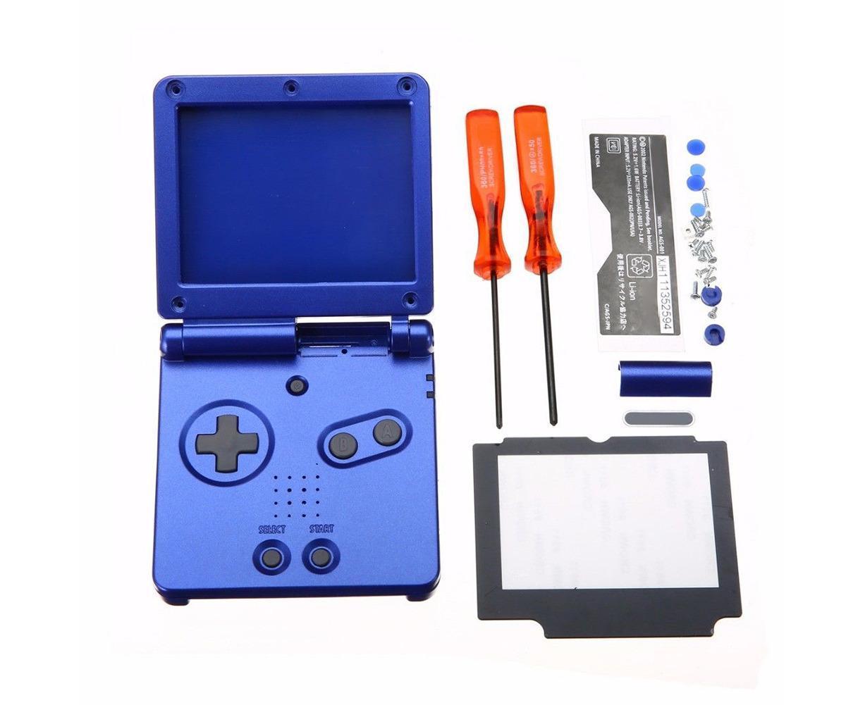 Console Housing Shell Case Screen Lens Screwdriver Kits Tool for Nintendo GBA SP Blue V1263-JX-1065