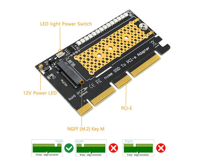 Converter Board Driver-free High Strength with Cool Light NVME SSD to PCI-E Adapter Card Cooling Sheet for V1263-JX-1066