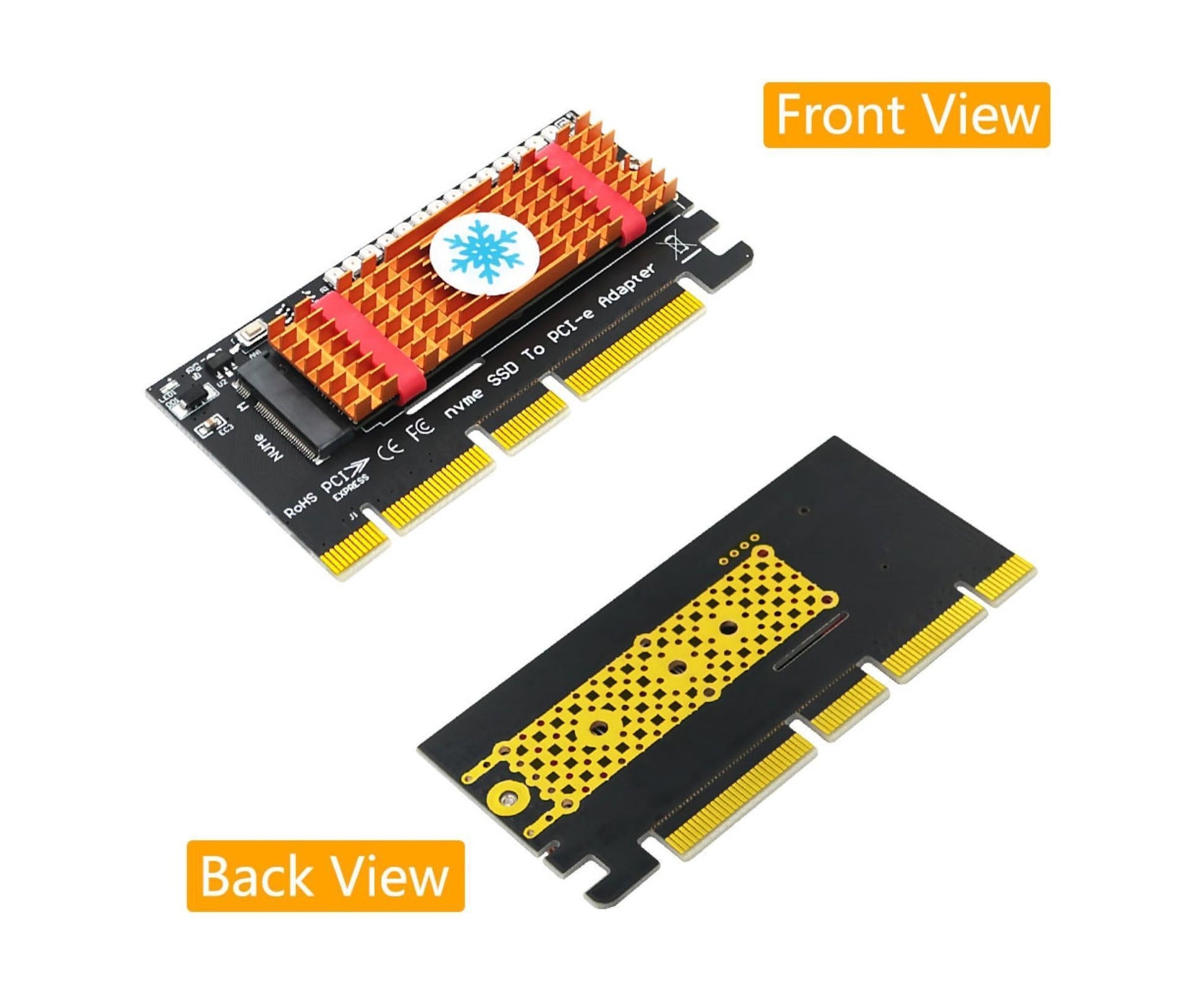 Converter Board Driver-free High Strength with Cool Light NVME SSD to PCI-E Adapter Card Cooling Sheet for V1263-JX-1066