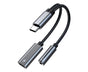 Converter Cable Multifunctional Noise Reduction Braided 2 in 1 Type-C to 3.5mm PD60W Converter Wire for V1263-JX-1067