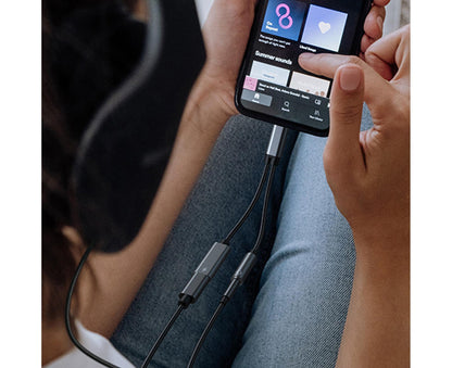 Converter Cable Multifunctional Noise Reduction Braided 2 in 1 Type-C to 3.5mm PD60W Converter Wire for V1263-JX-1067