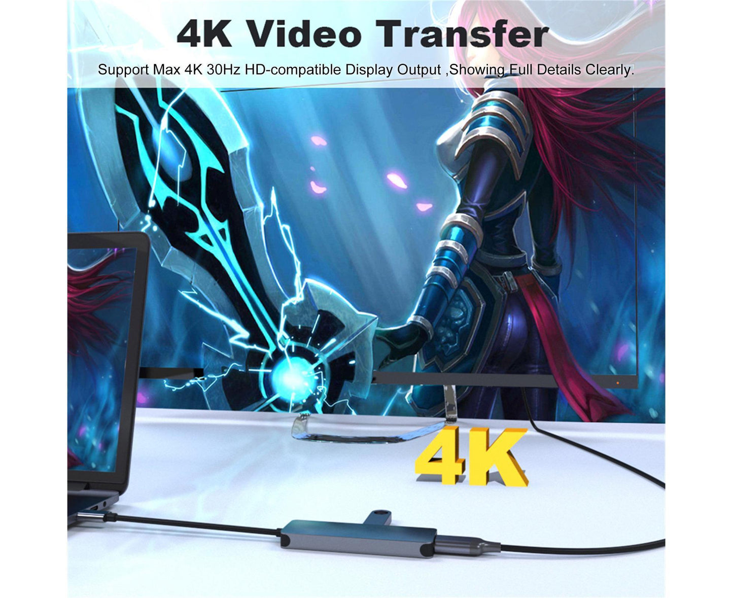 Docking Station High-speed Transmission Data Transfer Plug Play Type-C to HDMI-compatible USB Adapter Hub V1263-JX-1068