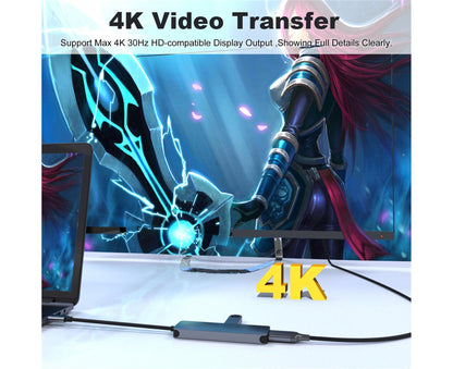 Docking Station High-speed Transmission Data Transfer Plug Play Type-C to HDMI-compatible USB Adapter Hub V1263-JX-1068