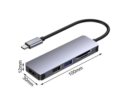 Docking Station High-speed Transmission Data Transfer Plug Play Type-C to HDMI-compatible USB Adapter Hub V1263-JX-1068