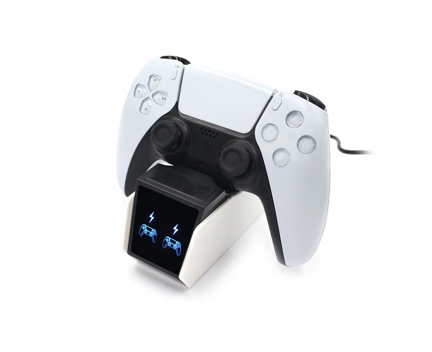 Durable Charging Stand Controller Fast Dual Charger for PlayStation 5 Gamepad Black White V1263-JX-1071