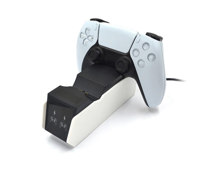 Durable Charging Stand Controller Fast Dual Charger for PlayStation 5 Gamepad Black White V1263-JX-1071