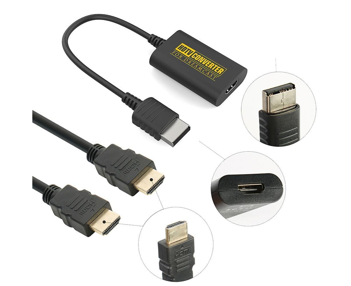 HDMI-compatible Adapter Converter for Sega Dreamcast DC Console HDMI-compatible/HD-Link Cable Wire Black V1263-JX-1074