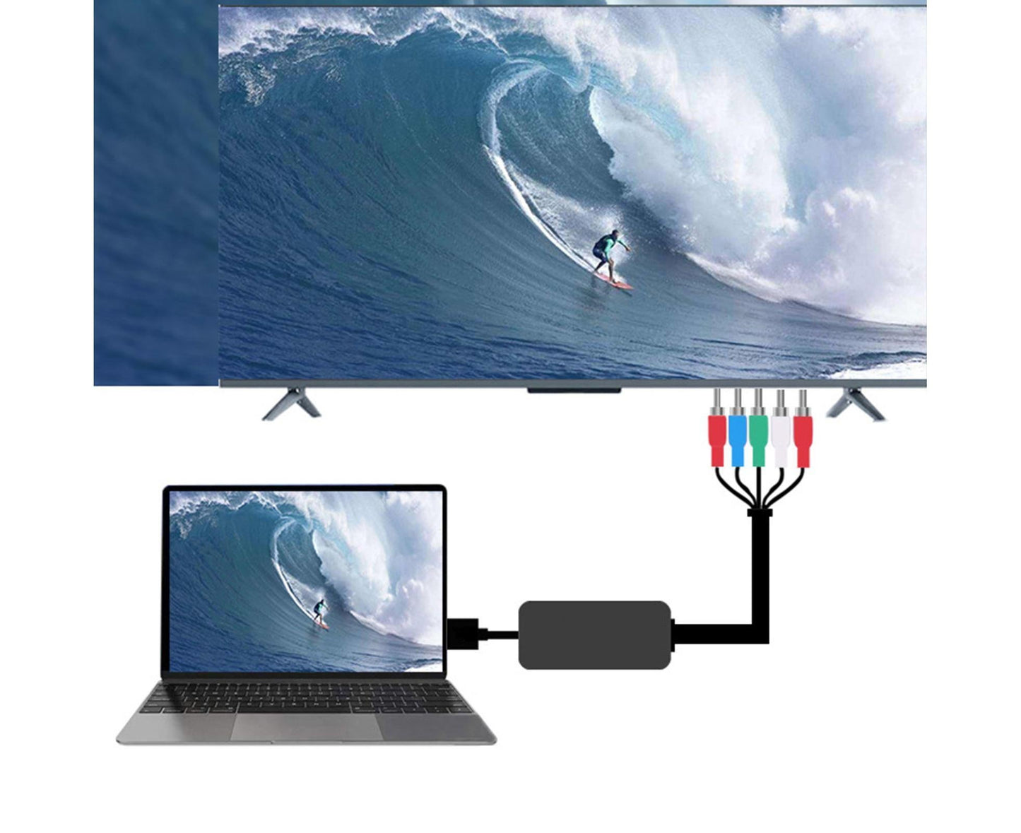 HDMI-compatible Converter No Distortion Portable Black Quick Transmission HDMI-compatible to YPBPR Converter V1263-JX-1075