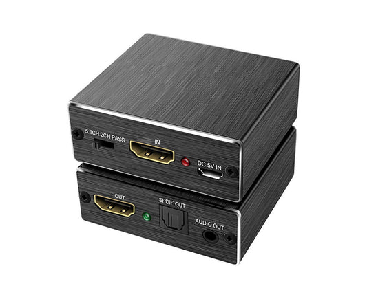 HDMI-compatible to SPDIF+R/L High Clarity Audio Converter Adapter 5.1 Optical Fiber Splitter 4K 2K Black V1263-JX-1076