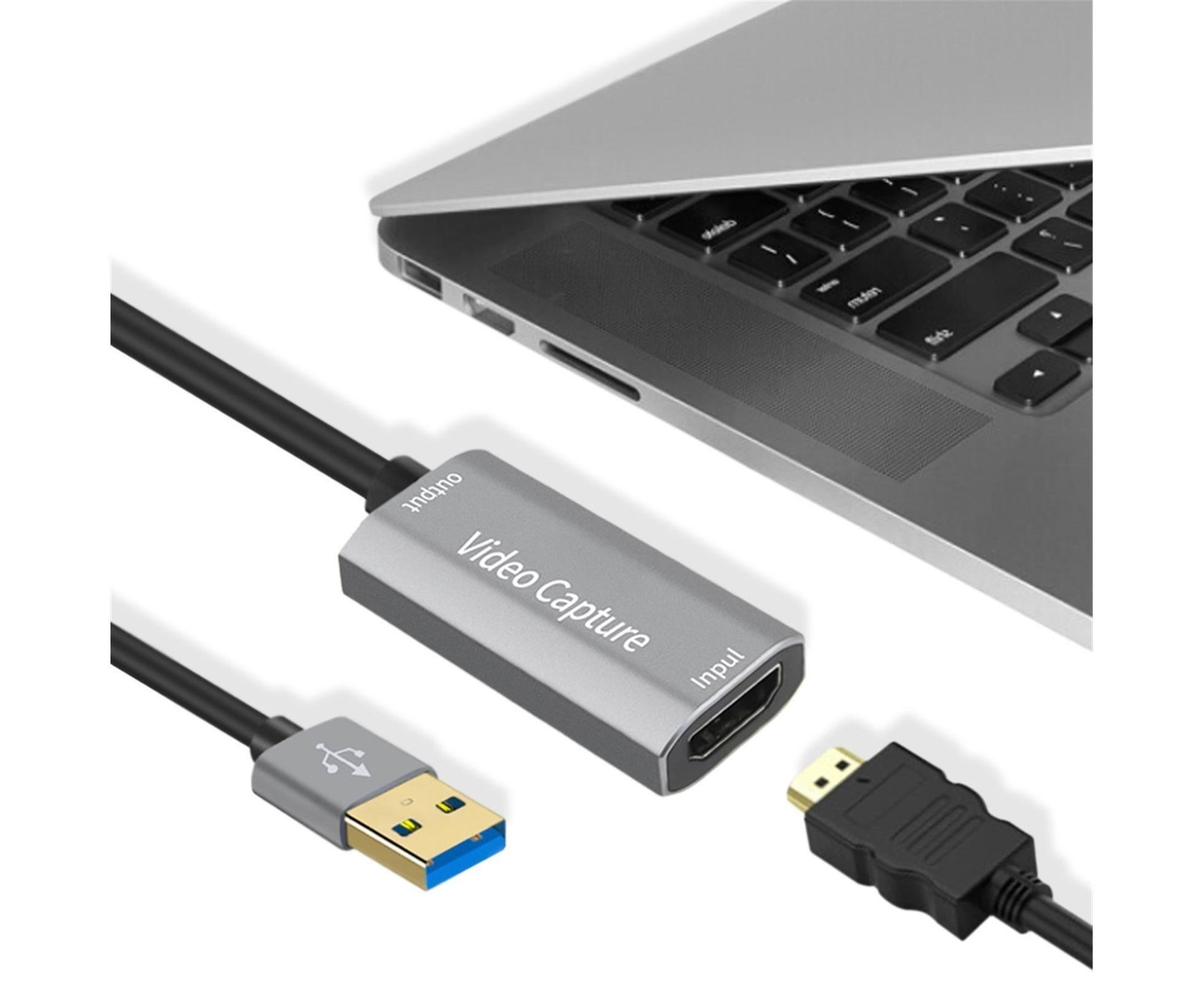 HDMI-compatible to USB Video Capture Card Game Camera Recorder Live Streaming Webcasting Grey V1263-JX-1077