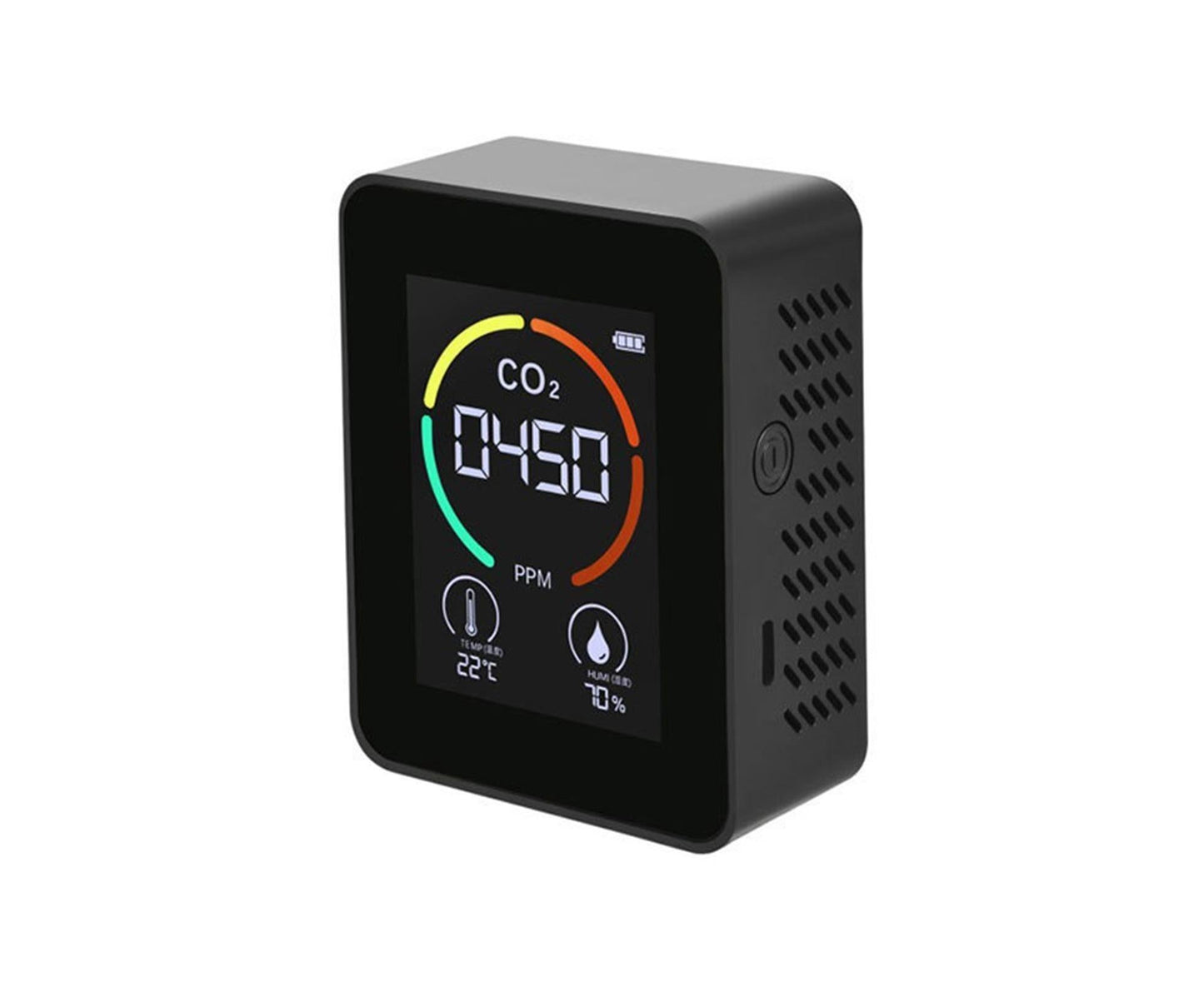 LED Backlit Carbon Dioxide Real-time Detection Detector Infrared Monitor with LCD Screen for Home Black V1263-JX-1079