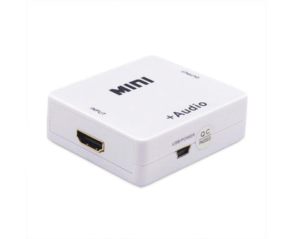 Multifunctional 1080P HDMI-compatible to HDMI-compatible 3.5mm R/L Audio Converter Extractor Splitter White V1263-JX-1082