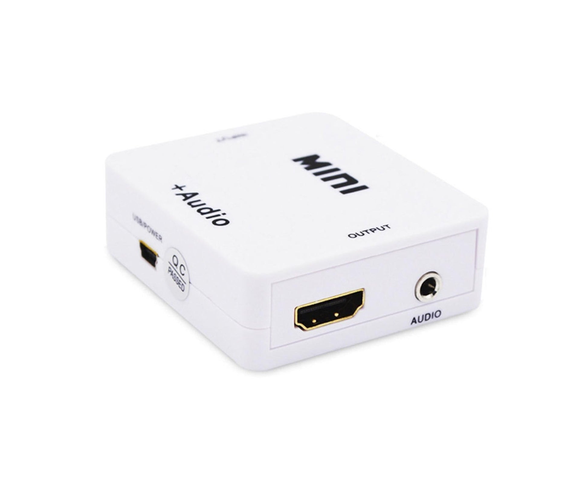 Multifunctional 1080P HDMI-compatible to HDMI-compatible 3.5mm R/L Audio Converter Extractor Splitter White V1263-JX-1082