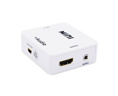 Multifunctional 1080P HDMI-compatible to HDMI-compatible 3.5mm R/L Audio Converter Extractor Splitter White V1263-JX-1082