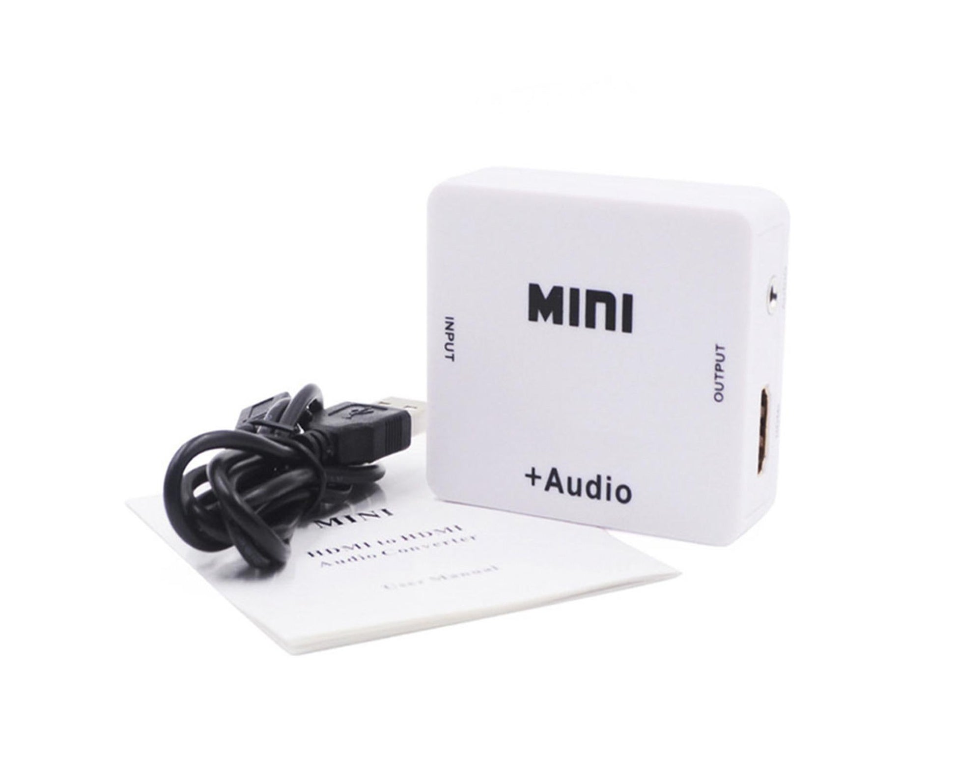 Multifunctional 1080P HDMI-compatible to HDMI-compatible 3.5mm R/L Audio Converter Extractor Splitter White V1263-JX-1082