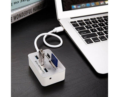 Multi-in-1 3 Ports USB 3.0 High Speed Hub Adapter with MS SD M2 TF Card Reader V1263-JX-1083