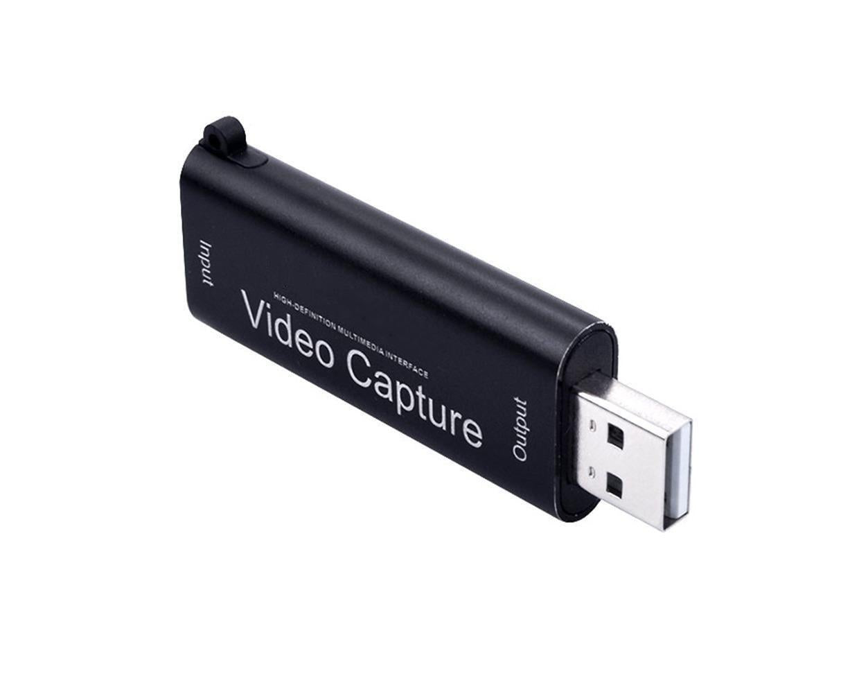 Portable 1080P USB 2.0 HDMI-compatible Video Audio Capture Card for Live Game Recording Black V1263-JX-1084
