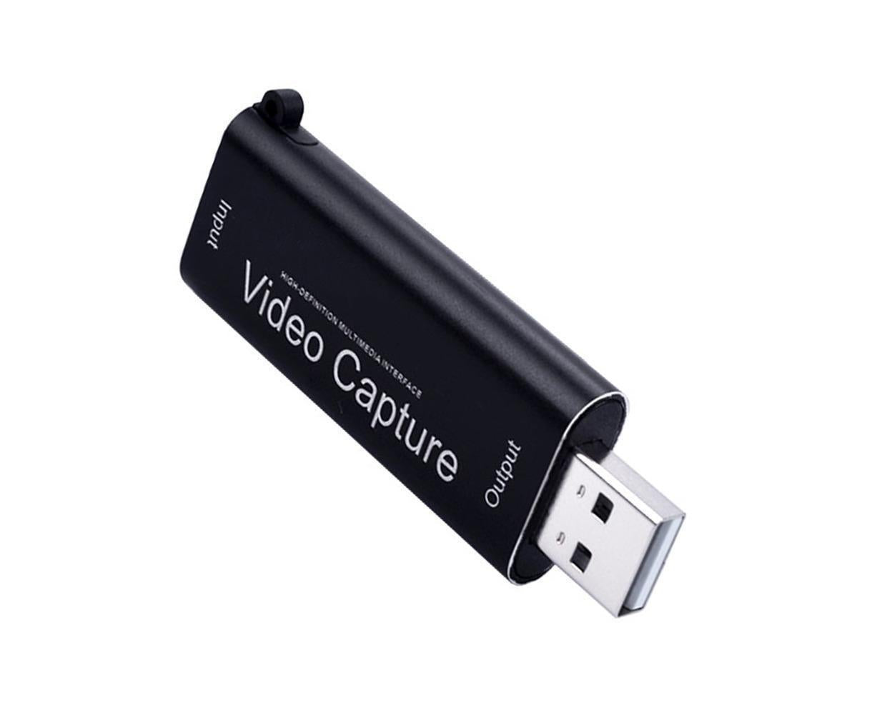 Portable 1080P USB 2.0 HDMI-compatible Video Audio Capture Card for Live Game Recording Black V1263-JX-1084