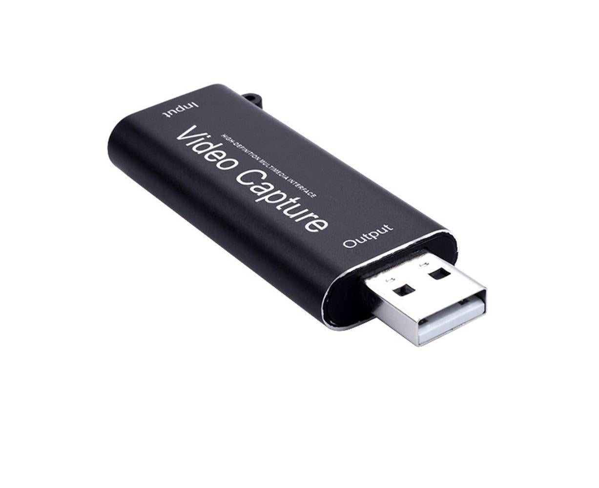 Portable 1080P USB 2.0 HDMI-compatible Video Audio Capture Card for Live Game Recording Black V1263-JX-1084
