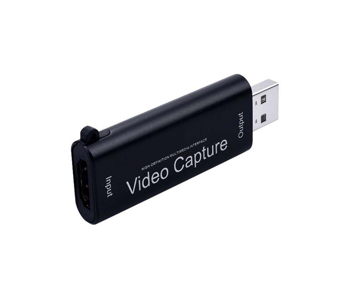 Portable 1080P USB 2.0 HDMI-compatible Video Audio Capture Card for Live Game Recording Black V1263-JX-1084