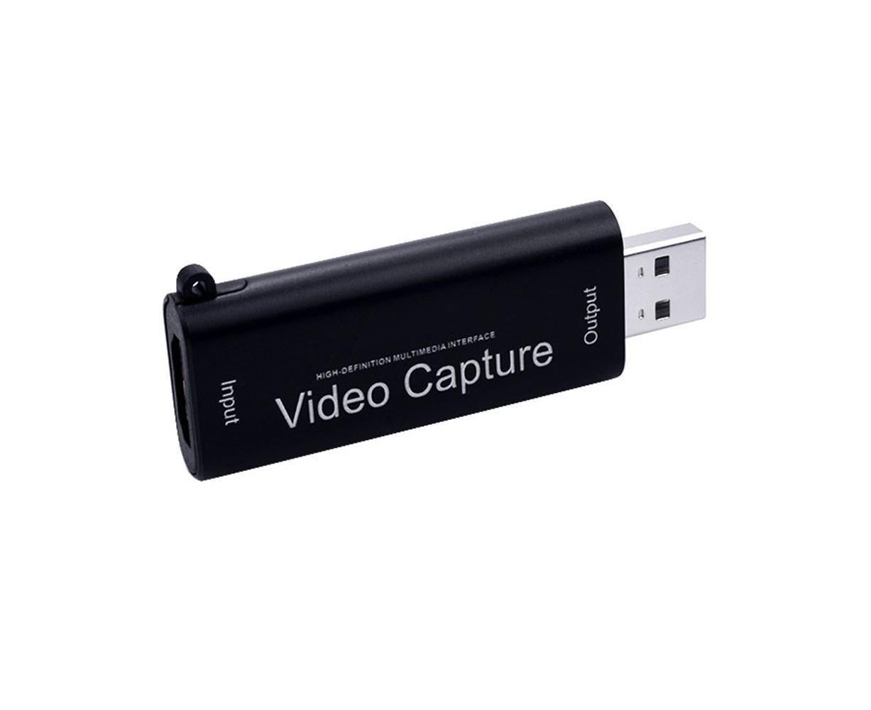 Portable 1080P USB 2.0 HDMI-compatible Video Audio Capture Card for Live Game Recording Black V1263-JX-1084