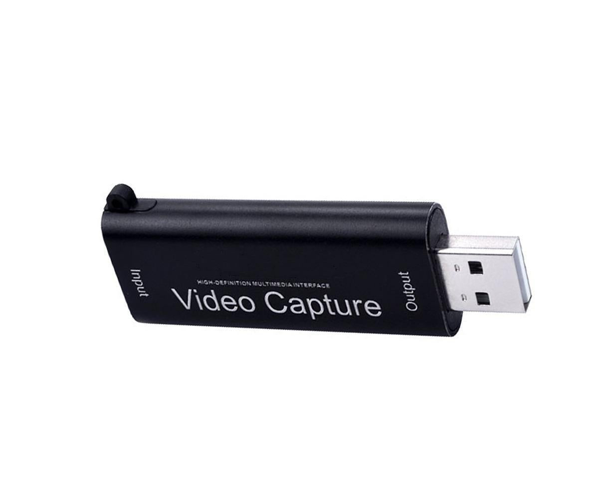 Portable 1080P USB 2.0 HDMI-compatible Video Audio Capture Card for Live Game Recording Black V1263-JX-1084