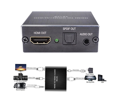 Portable 4Kx2K HDMI-compatible 1.4 Audio Splitter Extractor 5.1CH SPDIF Optical Converter V1263-JX-1087