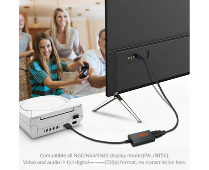 Portable Converter Adapter Shared Equipment for N64/SNES/SFC/NGC to HDMI-compatible (720p) Black V1263-JX-1090