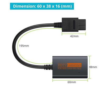 Portable Converter Adapter Shared Equipment for N64/SNES/SFC/NGC to HDMI-compatible (720p) Black V1263-JX-1090