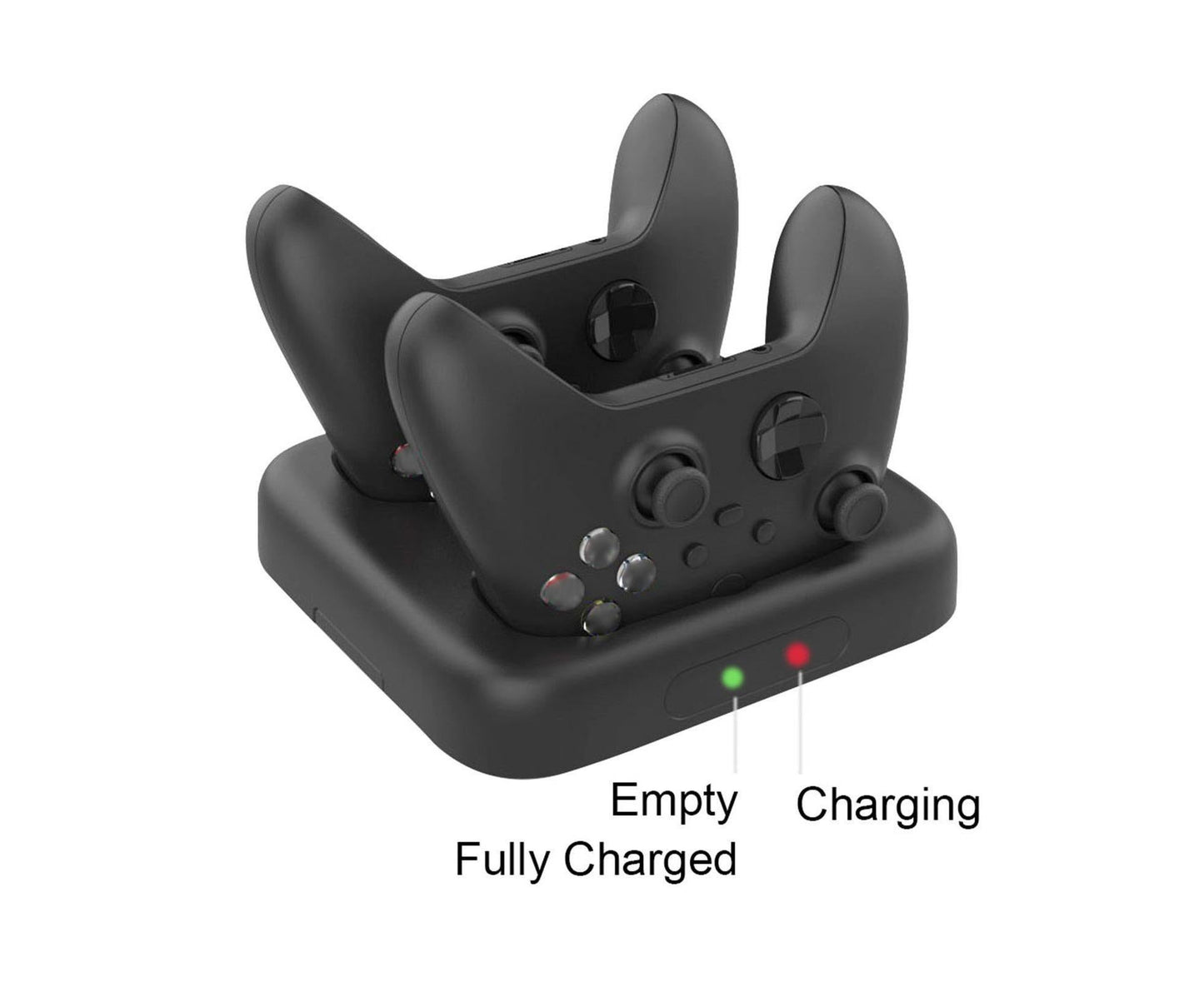 Portable Gamepad Wireless Charger with Dual Ports for Xbox Series X/S Controller Black V1263-JX-1091