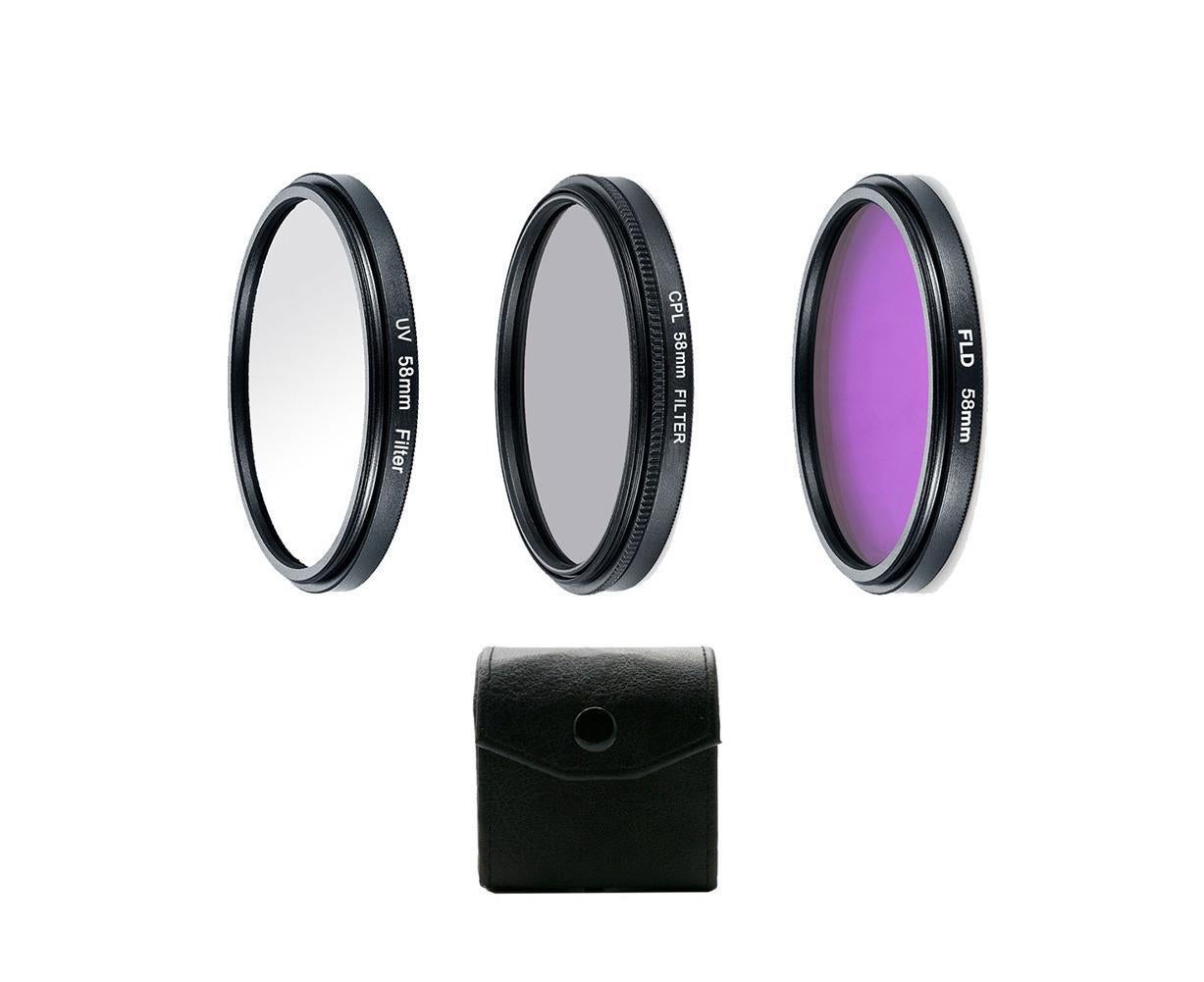 Professional UV CPL Polarizer FLD Photo Photography Filter Kit for SLR Camera V1263-JX-1093