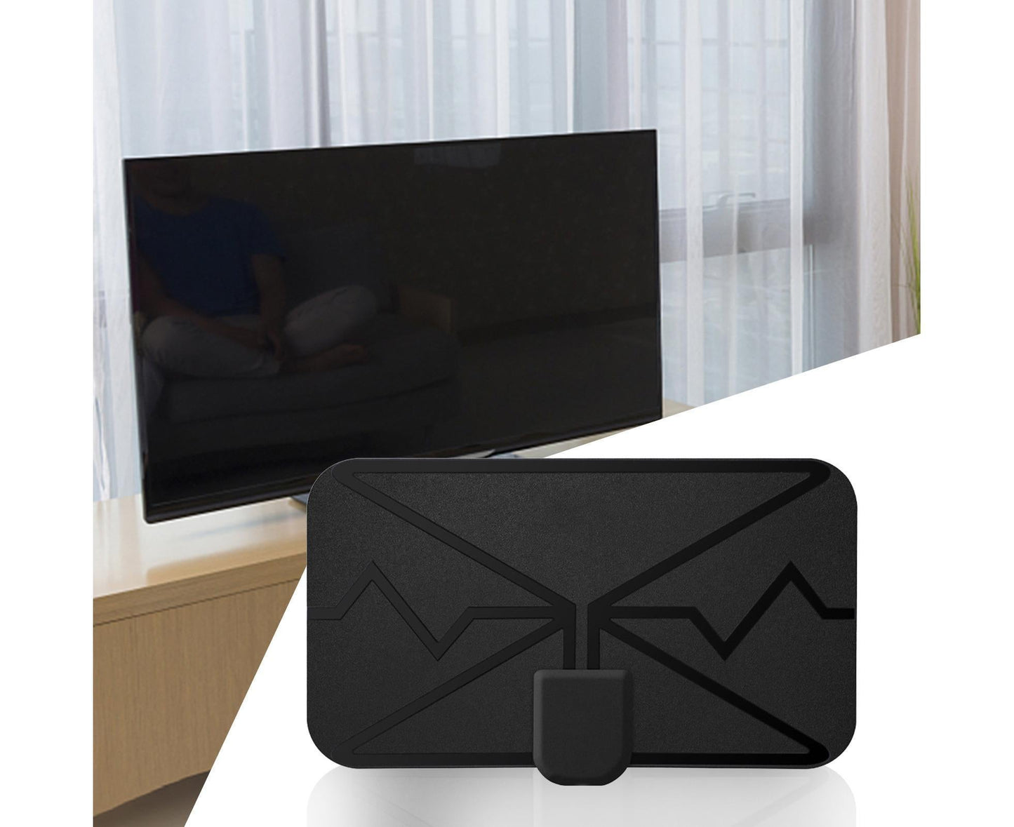 TV Antenna Mini 300 Miles Range 4K High Performing Digital Antenna for Home Black V1263-JX-1096