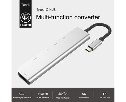Type-C Hub Docking Station High Speed Multifunctional 7 in 1 USB 3.0 HDMI-compatible PD USB TF Laptop for V1263-JX-1098