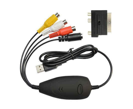 USB 2.0 Video Audio to HDD Converter Capture Card 3RCA Cable Scart RCA Adapter Black V1263-JX-1100