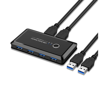 USB 3.0 Switch Selector 2 Computer Sharing 4 Devices for Keyboard Mouse Printer Black V1263-JX-1101