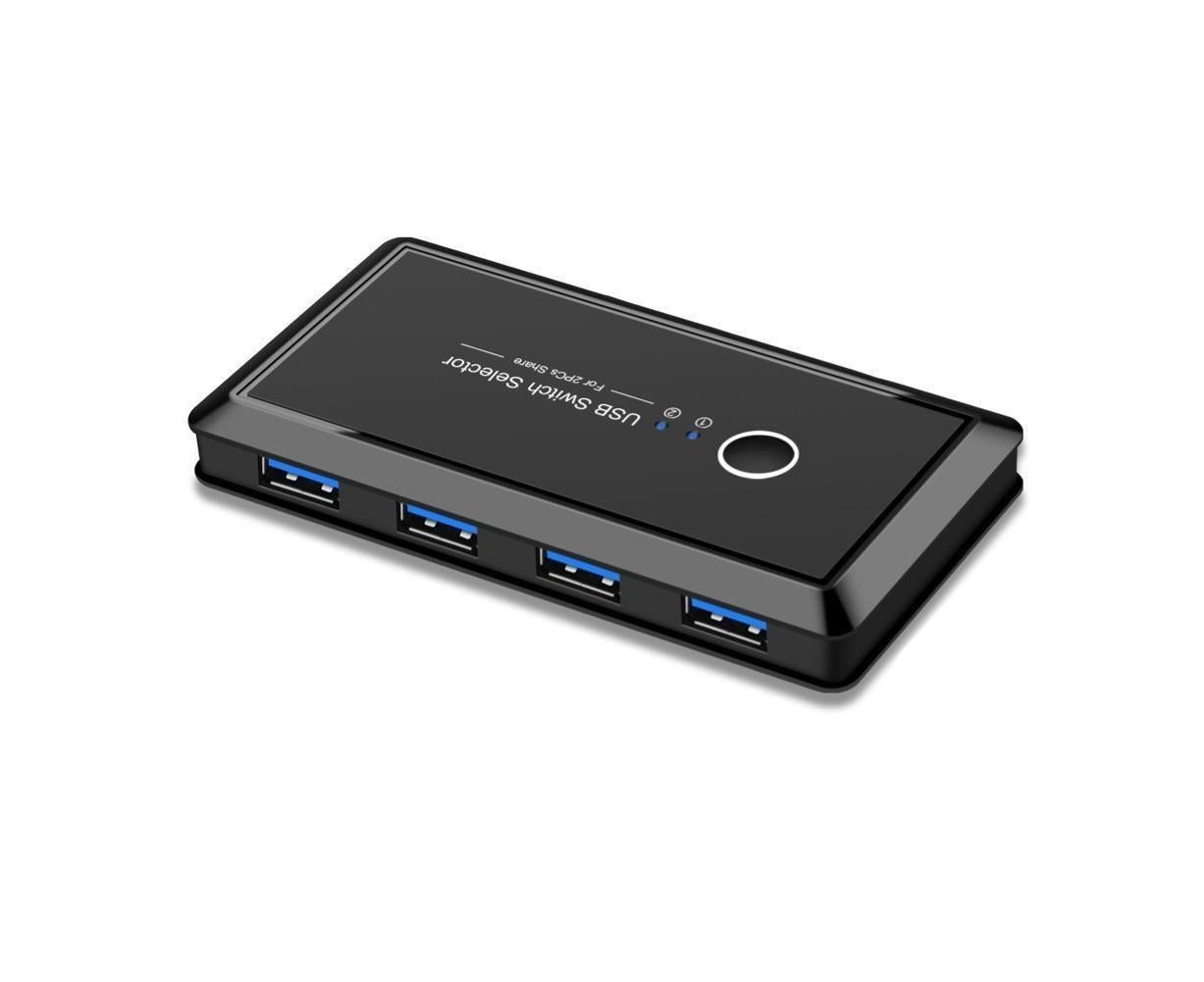 USB 3.0 Switch Selector 2 Computer Sharing 4 Devices for Keyboard Mouse Printer Black V1263-JX-1101
