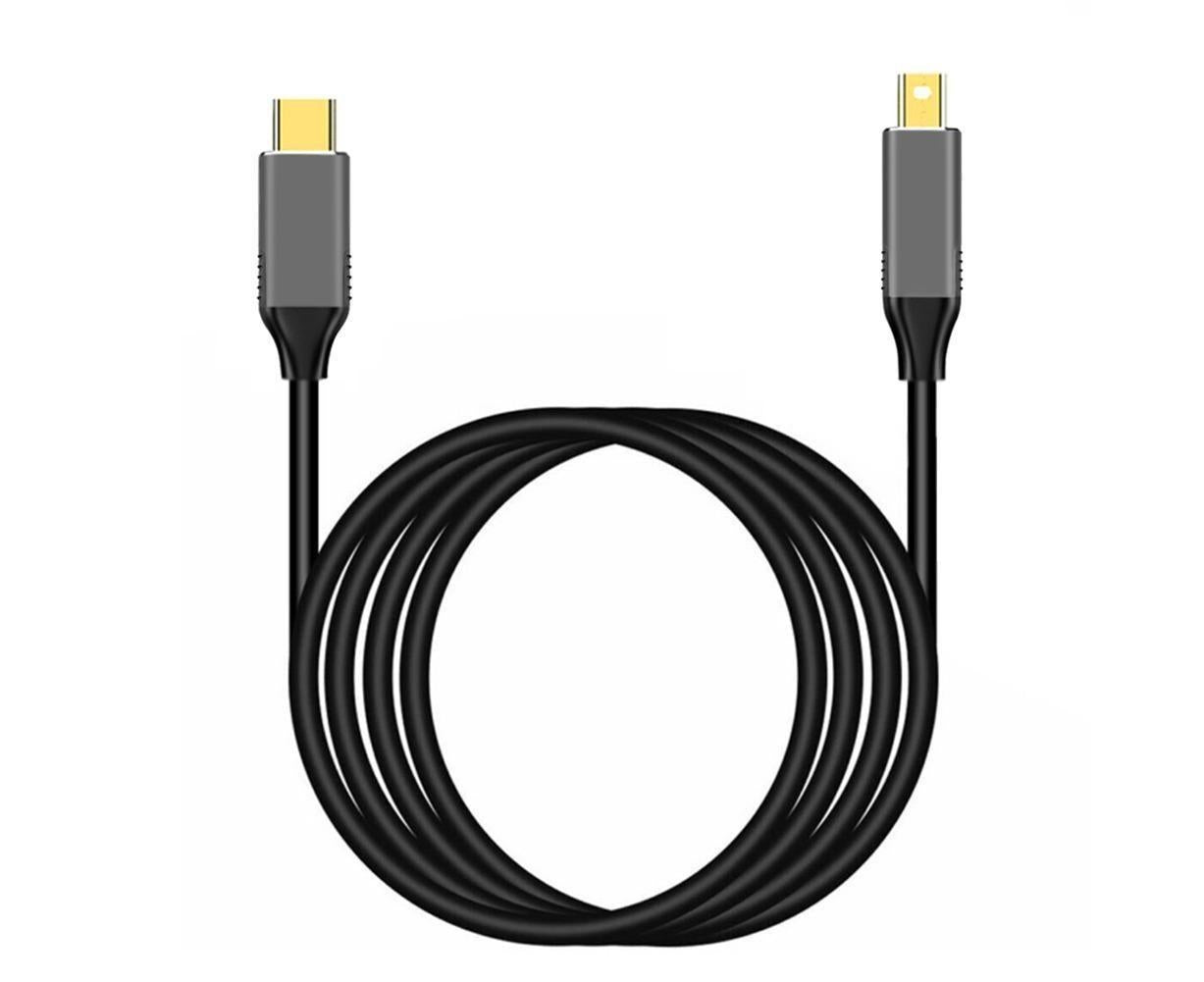 USB Type C to Mini DisplayPort DP 4K 6FT Cable Adapter Converter for MacBook Black V1263-JX-1104