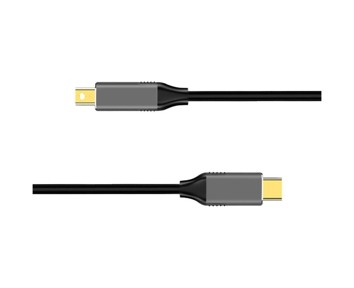 USB Type C to Mini DisplayPort DP 4K 6FT Cable Adapter Converter for MacBook Black V1263-JX-1104
