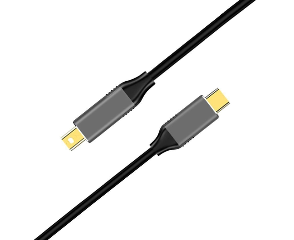 USB Type C to Mini DisplayPort DP 4K 6FT Cable Adapter Converter for MacBook Black V1263-JX-1104