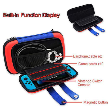 Carry Case Compatible with Nintendo Switch and New Switch OLED Console with Pockets for Accessories and V1263-JX-1106