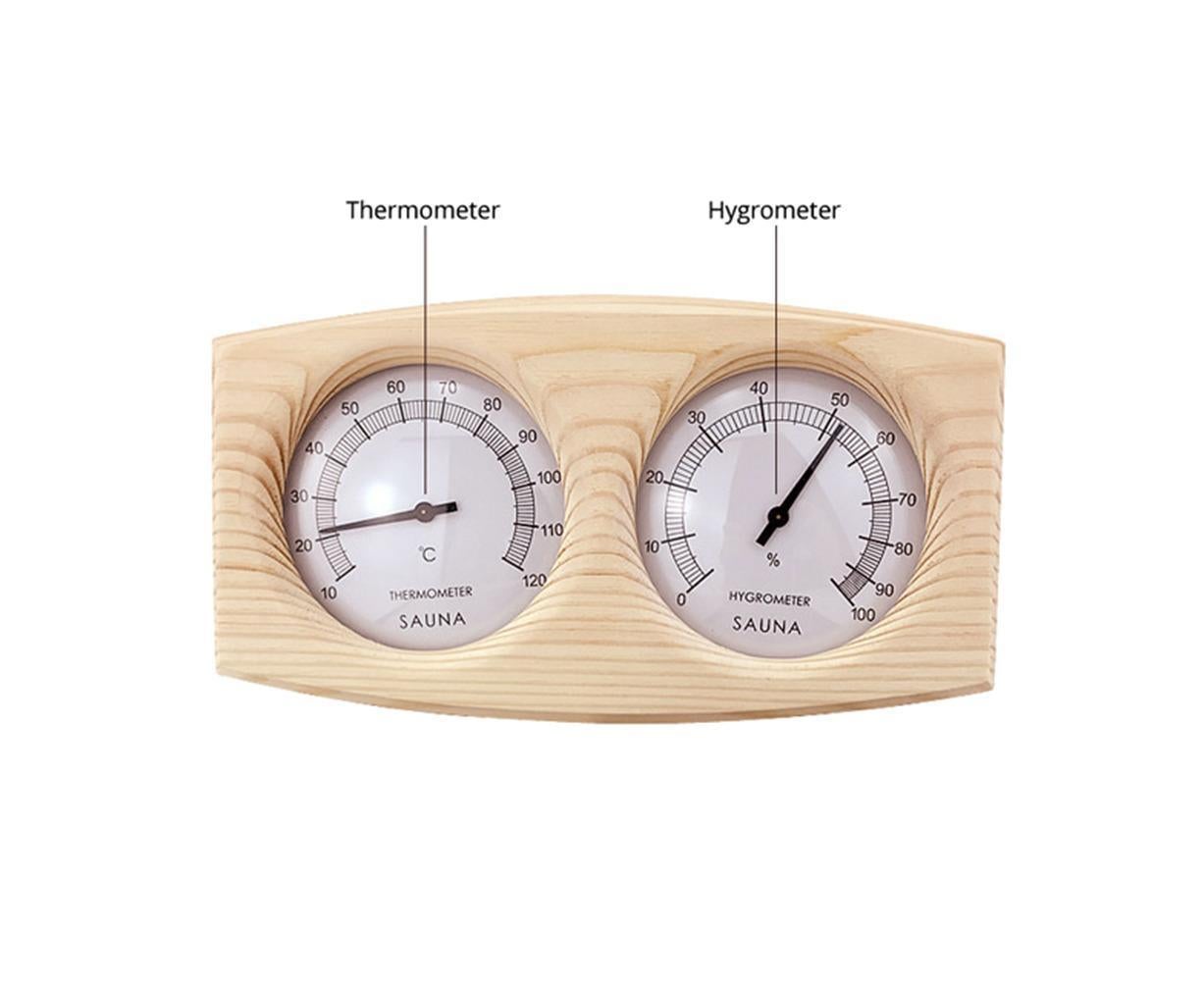 2 in 1 Sauna Room Wooden Thermometer Hygrometer Steam Temperature Humidity Meter V1263-JX-1118