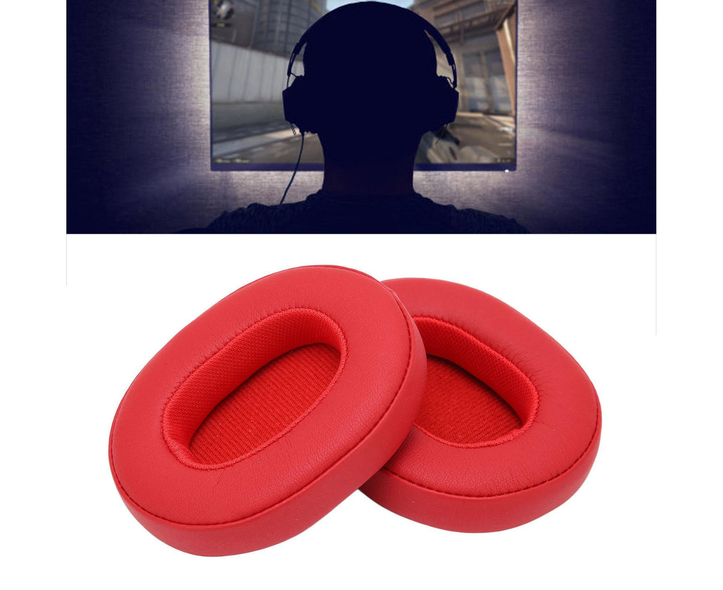 Protein Leather Replacement Ear Pads for Skullcandy Crusher 3.0 Wireless Hesh3 Repair PartsRed V1263-JX-113