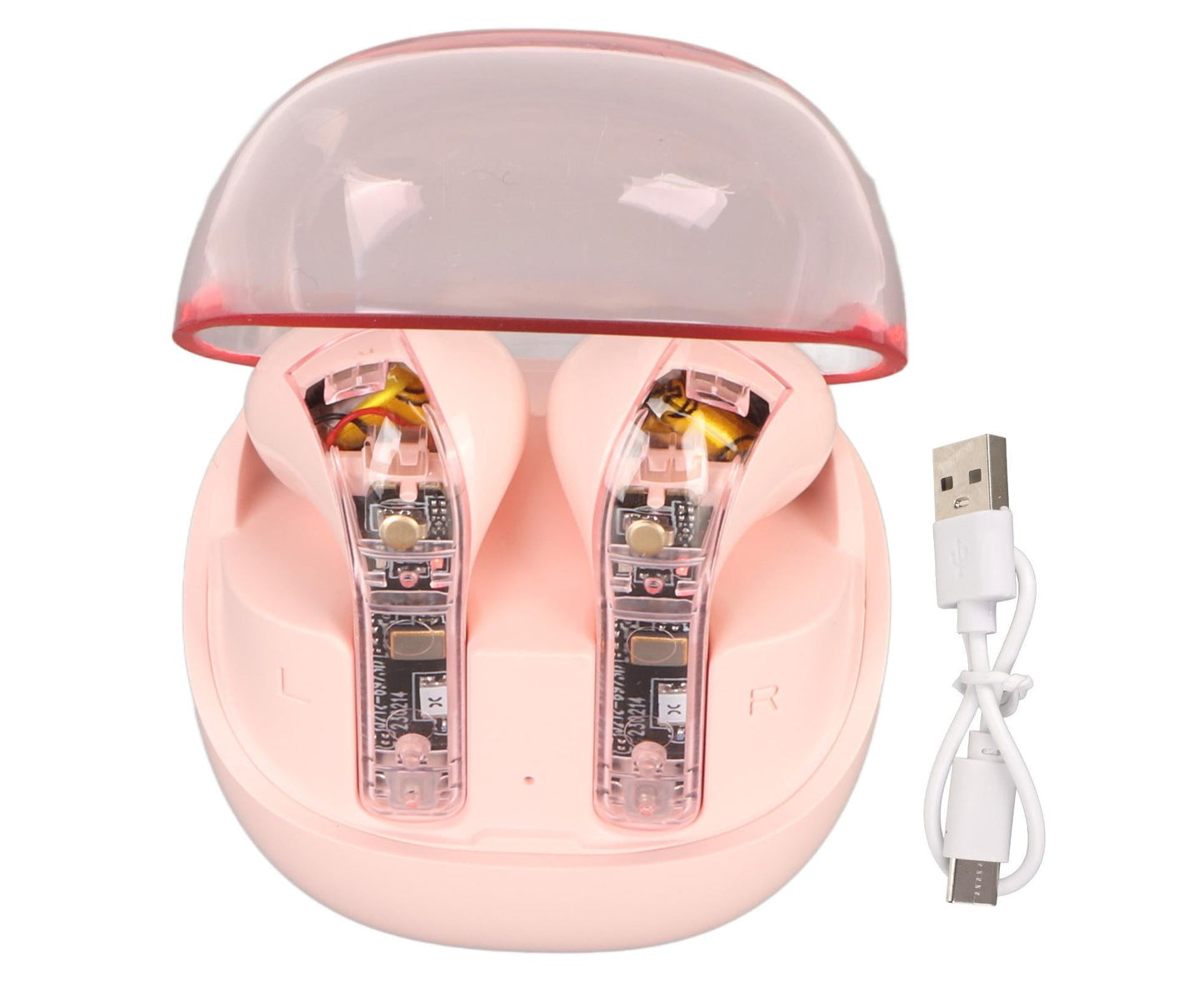 Language Translator Earbuds Support 144 Online Languages Bluetooth 5.3 Earphones Wireless Device Pink V1263-JX-115