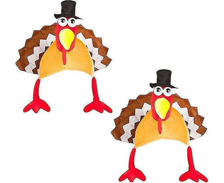 2 Pack Funny Roasted Turkey Hat Thanksgiving Hat Halloween Costume Dress Up V1263-JX-1152