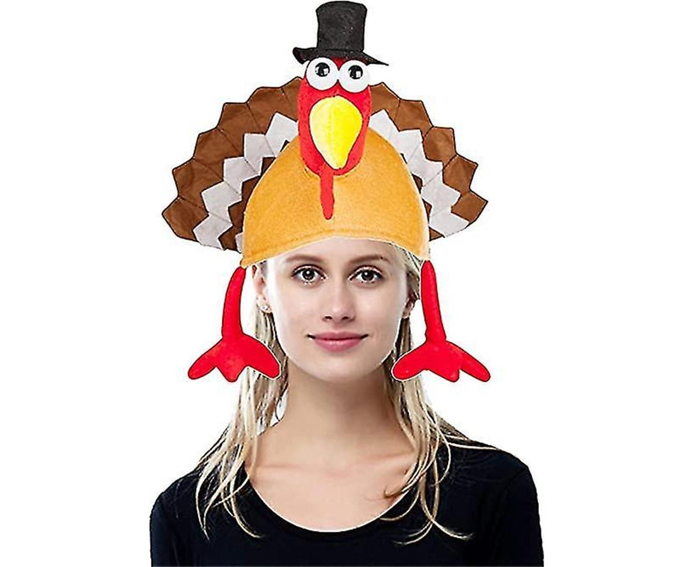 2 Pack Funny Roasted Turkey Hat Thanksgiving Hat Halloween Costume Dress Up V1263-JX-1152