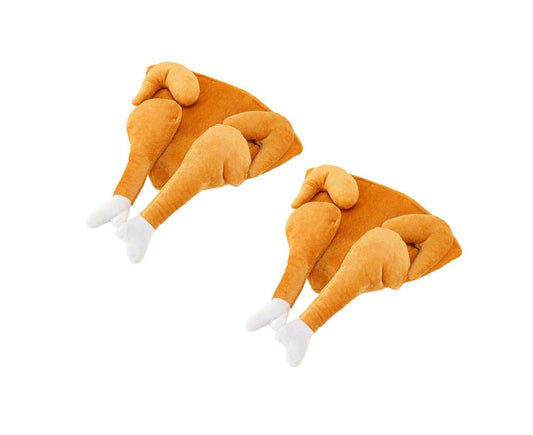2PCS Roasted Turkey Hat Exquisite Thanksgiving Plush Turkey Hat for Halloween Costume Dress Up Party V1263-JX-1153