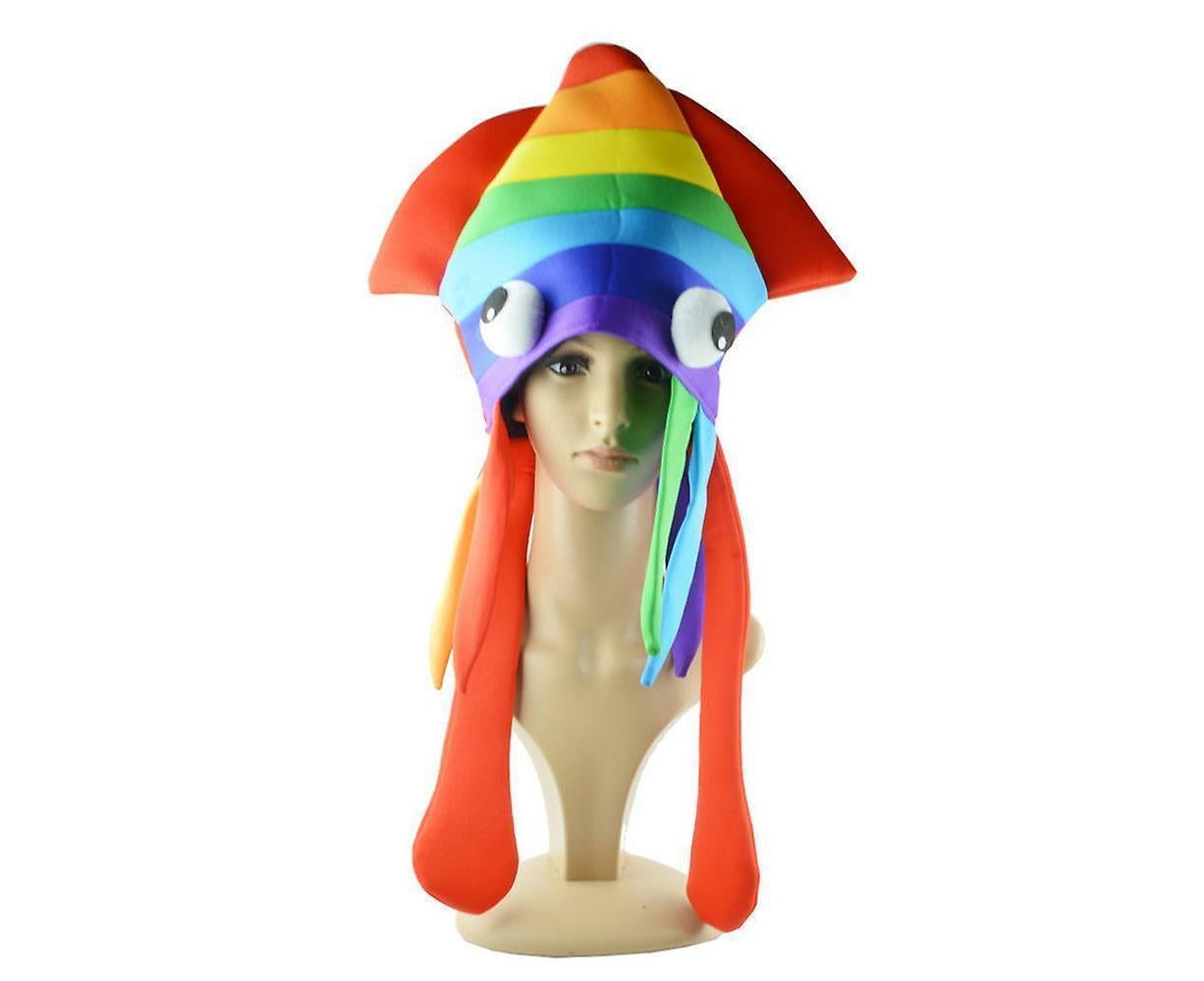 Cute Rainbow Squid Hat Funny Creative Octopus Headdress Halloween Party Hat V1263-JX-1162