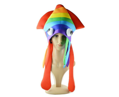 Cute Rainbow Squid Hat Funny Creative Octopus Headdress Halloween Party Hat V1263-JX-1162