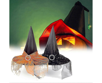 Fashion Reusable Cloth Halloween Babies Wizard Hat For Party Decor-Black V1263-JX-1163